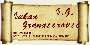 Vukan Granatirović vizit kartica
